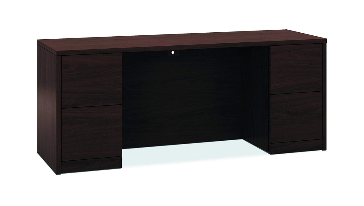 Hon 10500 Series Knee Space Credenza - Double Pedestal Credenza, 72W X 24D X 29.5H, Mahogany (H10543)