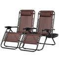 Nazhura Set Of 2 Relaxing Recliners Patio Chairs Adjustable Steel Mesh Zero Gravity Lounge Chair Beach Chairs With Pillow And Cup Holder Khaki (Brown)