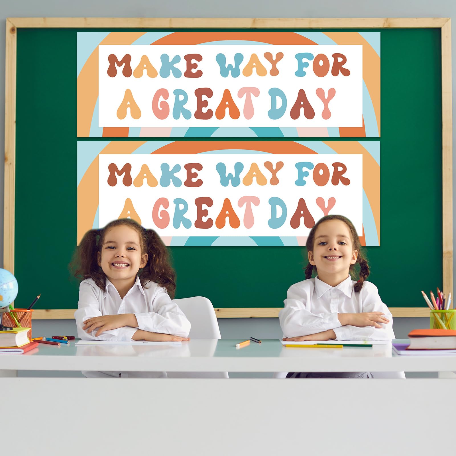 Qoubai Groovy Classroom Welcome Banner And Poster For Teachers Hippie Motivational And Inspirational Banner Decor For Preschool