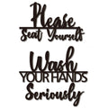 2 Sets Bathroom Wall Decor Wash Your Hands Seriously and Please Seat Yourself Sign Funny Bathroom Decor Wooden Farmhouse Rustic 