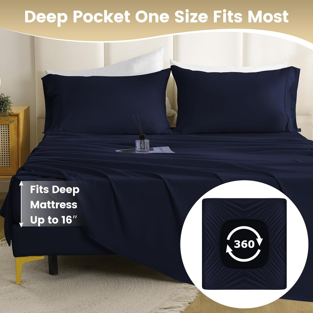 Cozysmile Twin Sheet Set - 3 Piece Super Soft Breathable Bed Sheet & Pillowcase Set, 16'' Deep Pocket Hotel Luxury Wrinkle Free