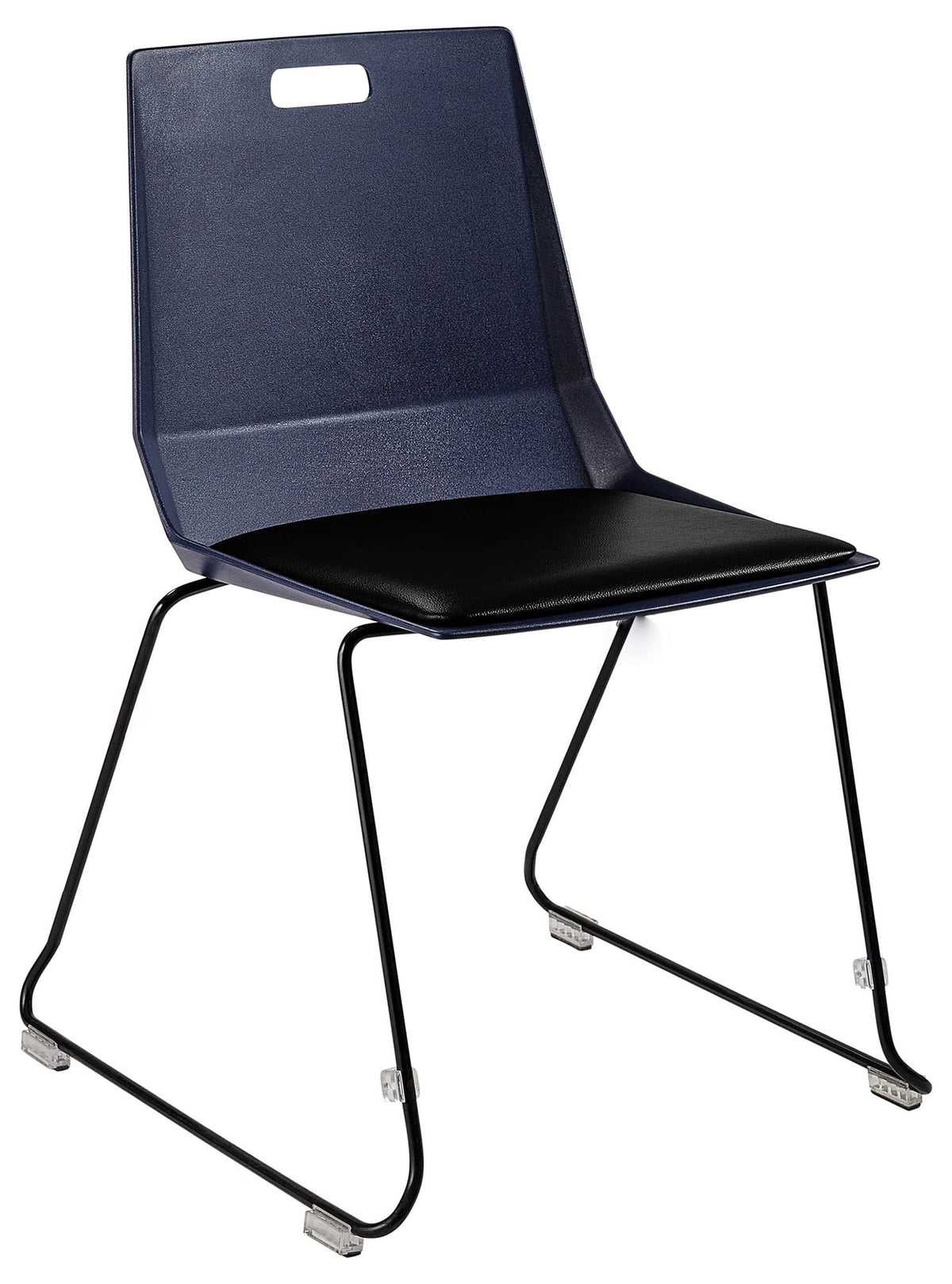 National Public Seating Nps Luvraflex Stack Chair With Polypropylene Back/Padded Seat - Blue/Black