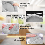 Legigo 5 Pack Thicker Bathroom Toilet Seat Cover Pads- Soft Warmer Toilet Seat Cushion Cover Stretchable Washable Fiber Cloth, E