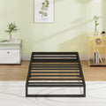 EMODA 7 Inch Twin Bed Frames No Box Spring Needed, Heavy Duty Metal Twin Platform Bed Frame, Noise Free, Easy Assembly, Black