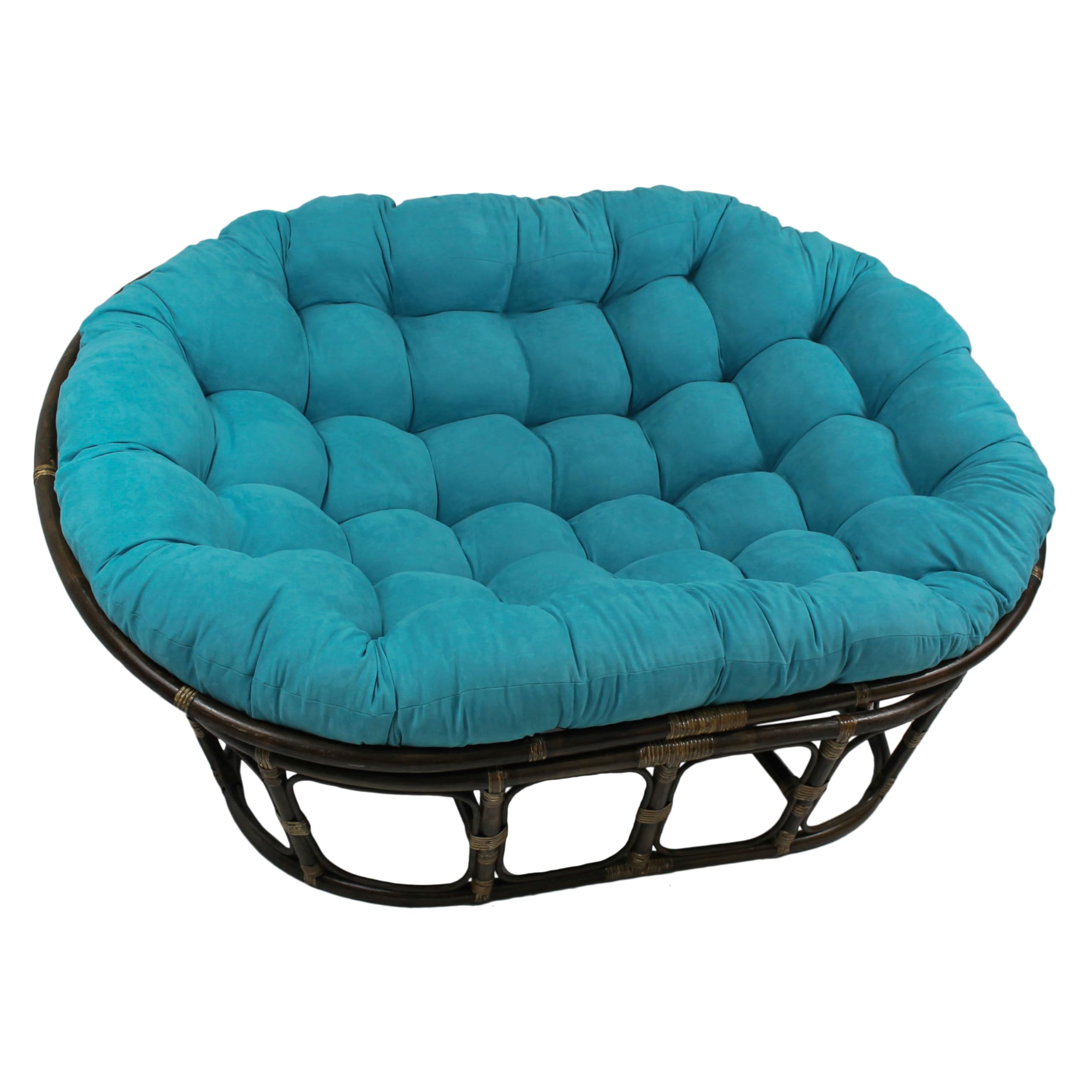 Blazing Needles Polyester Microsuede Double Papasan Cushion, 1 Count (Pack Of 1), Aqua Blue