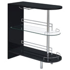 Coaster Home Furnishings Adolfo Rectangular 2-Tier Home Bar Table Black High Gloss