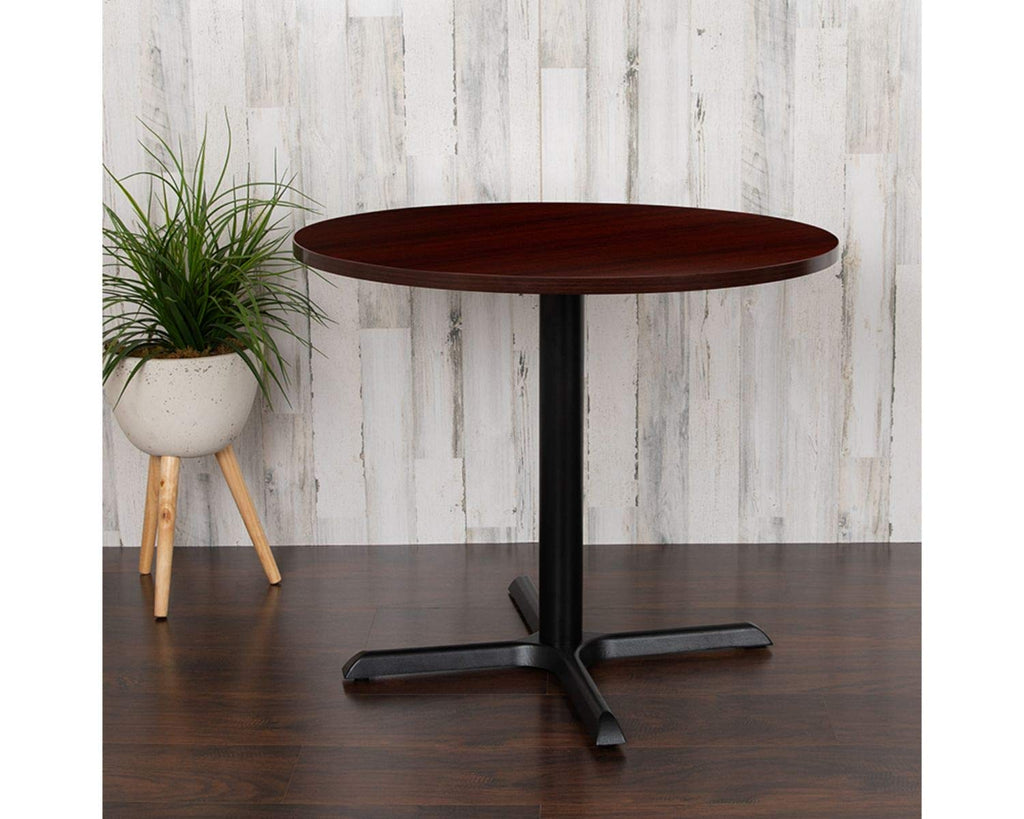 Flash Furniture Chapman 36" Round Multi-Purpose Conference Table in Mahogany