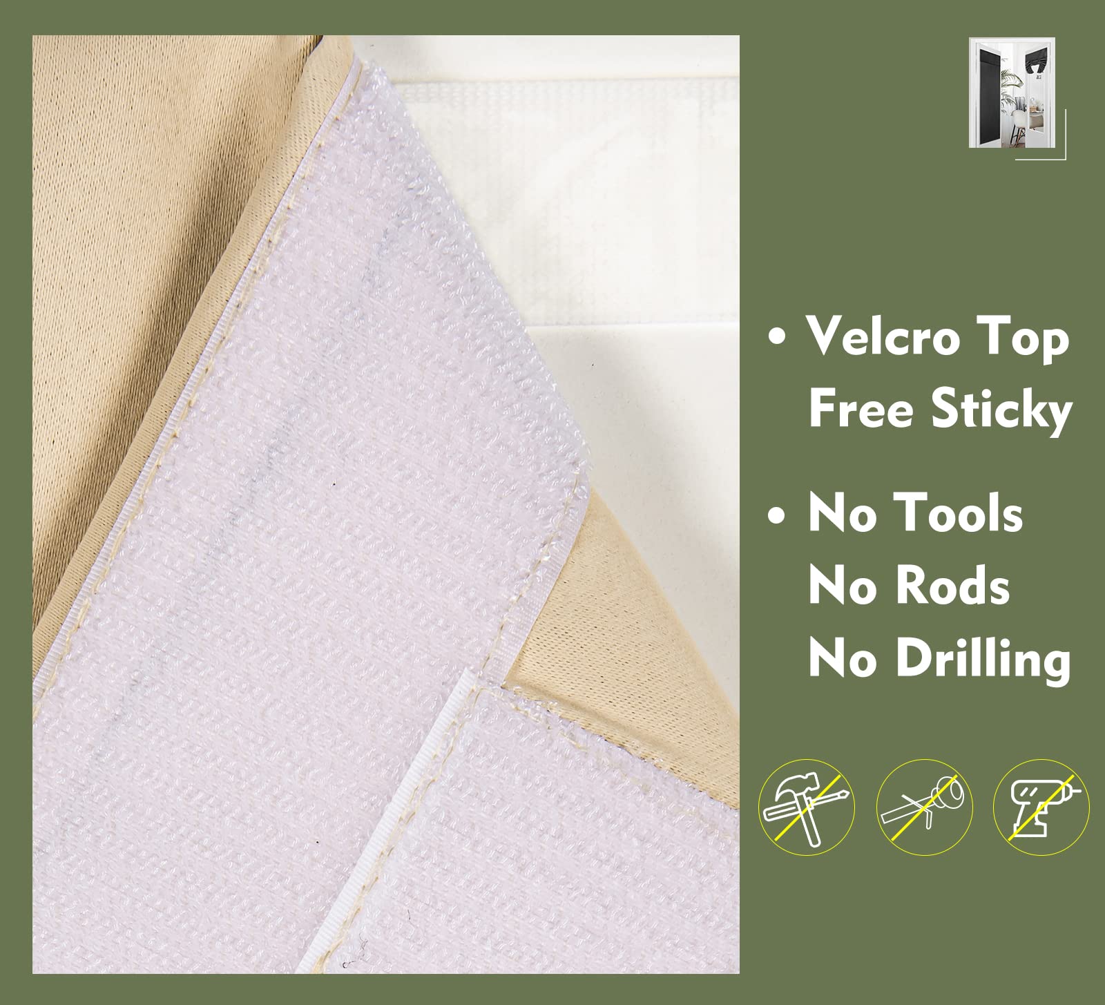 Pi Blackout Small Door Curtain,Privacy Thermal Insulated Door Window Curtain For Small Window/Small Front Door/Office 1 Panel (W26Xl20,Beige)