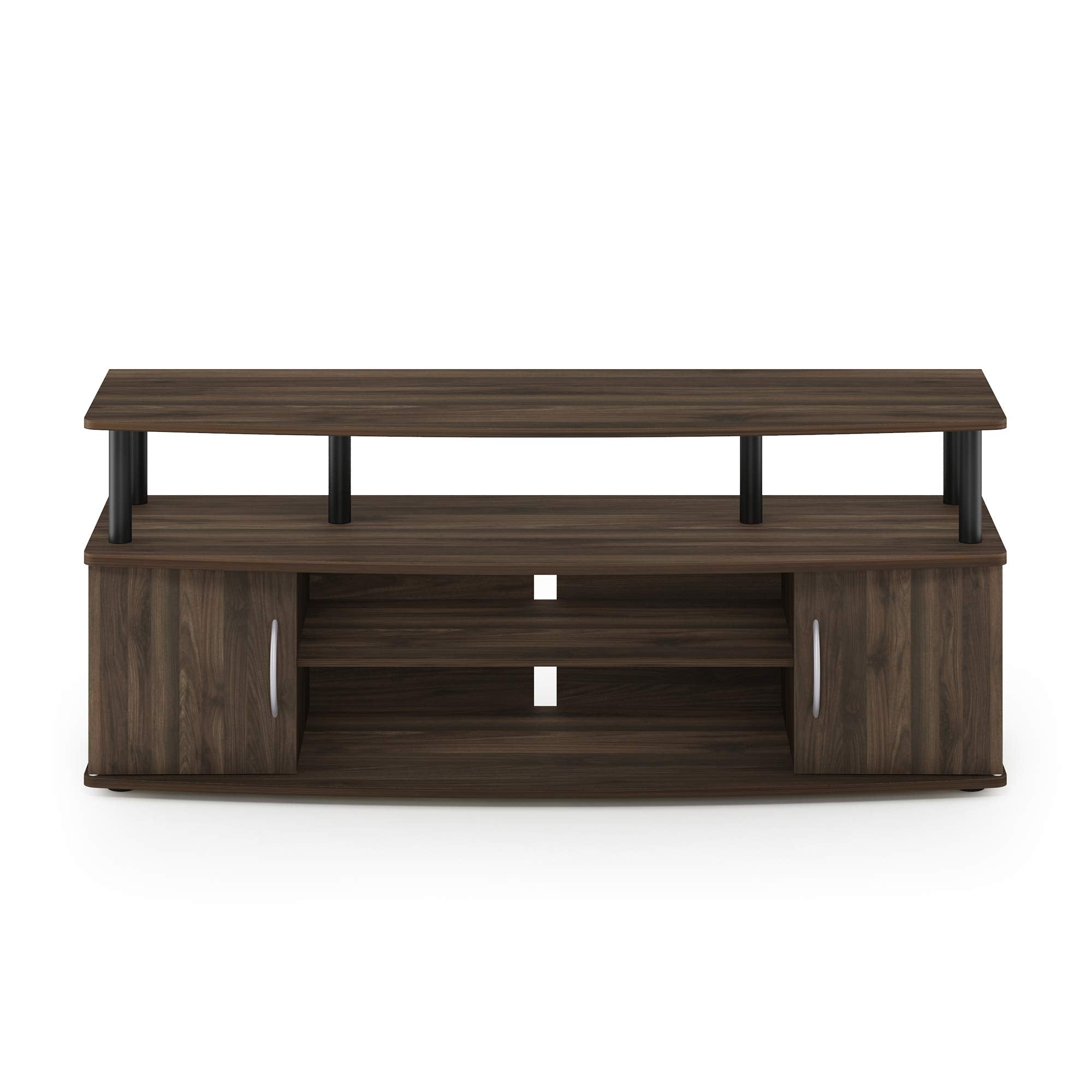 Furinno Jaya Large Entertainment Stand For Tv Up To 55 Inch, Columbia Walnut/Black