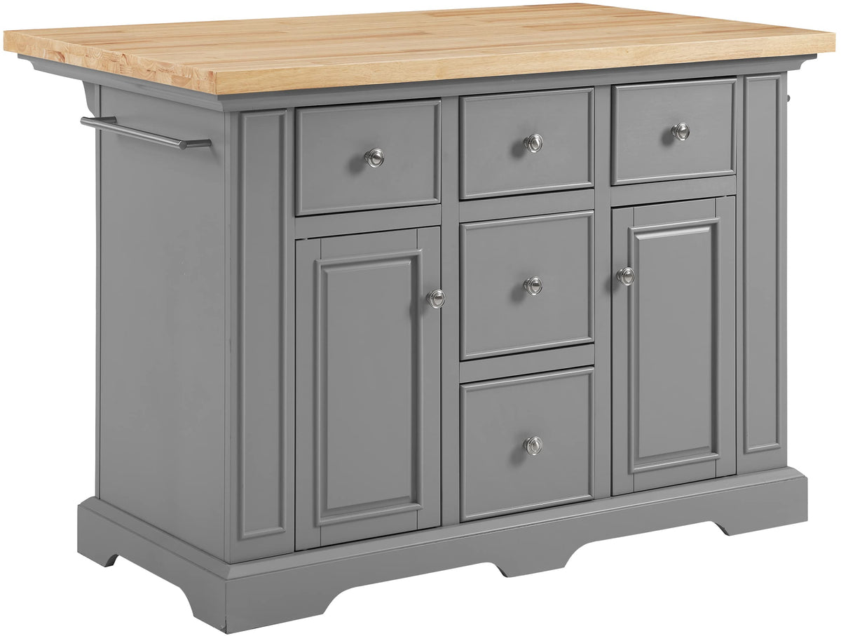 Crosley Furniture Julia Kitchen Island with Wood Top, Gray