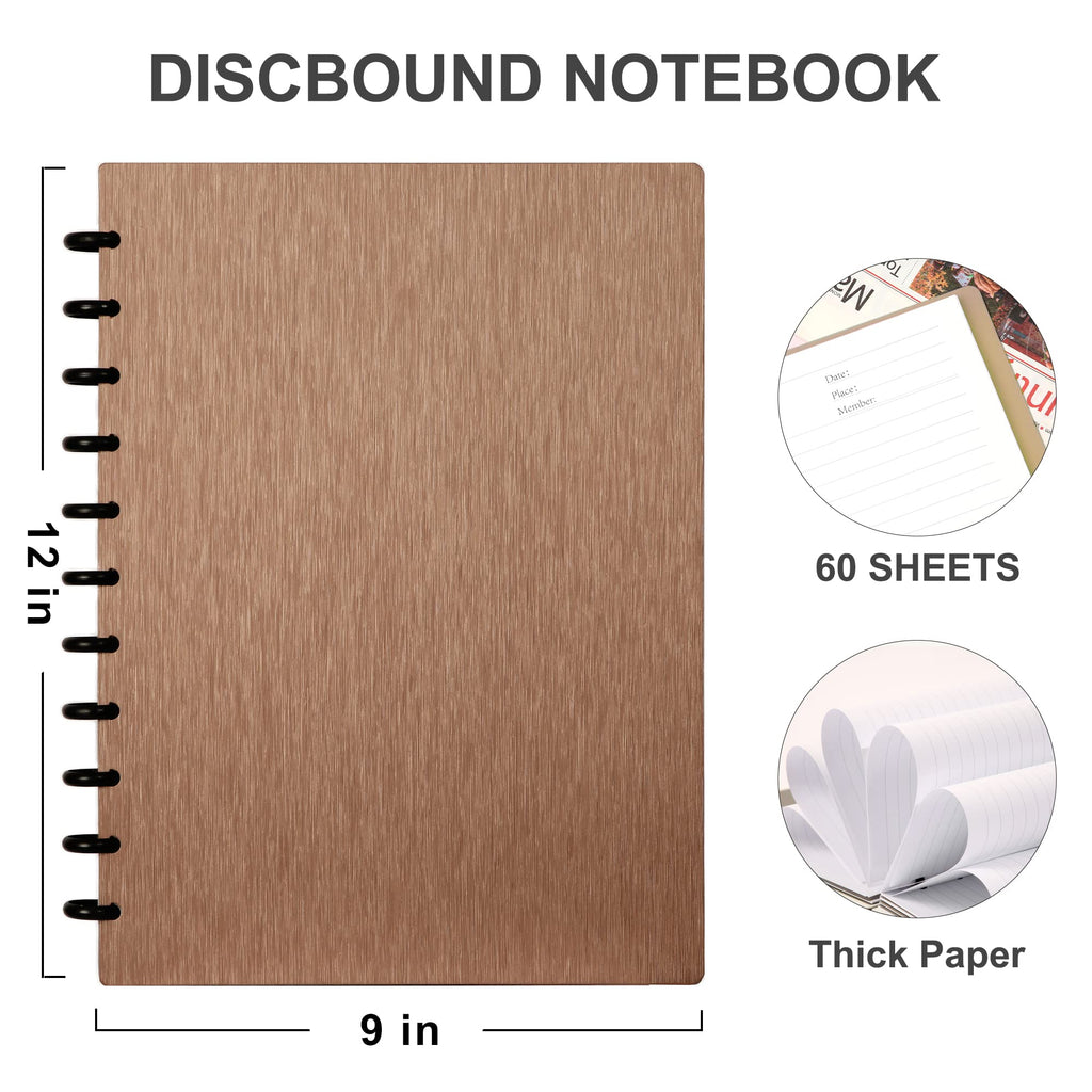 Yoment Discbound Notebook Refillable 5 Subject Notebook 8.6' X 12' Customizable Spiral Journal With Removable Pages 120 Disc P