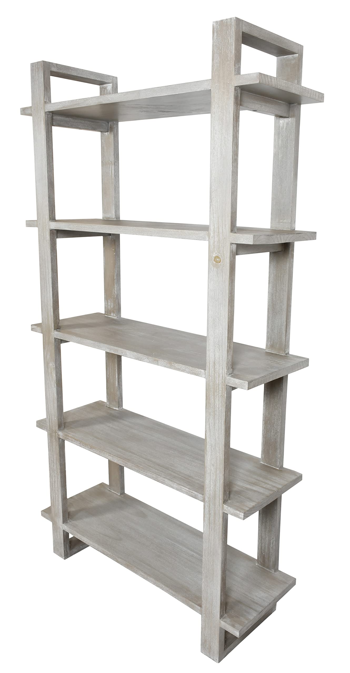 AFD Home Mystique Gray Mid Century Rustic Bookshelves Etagere