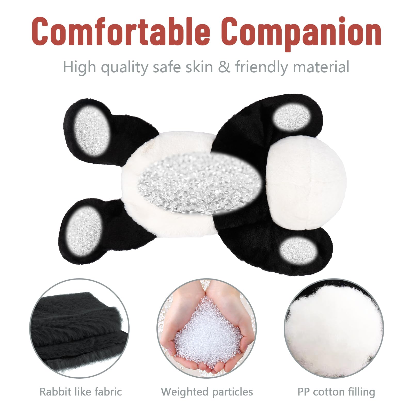 Niuniu Daddy 20' | 3.3 Pound Panda Weighted Stuffed Animals Plush Toys, Large Pillowfort Plush Animals For Kids Adults, Heavy B