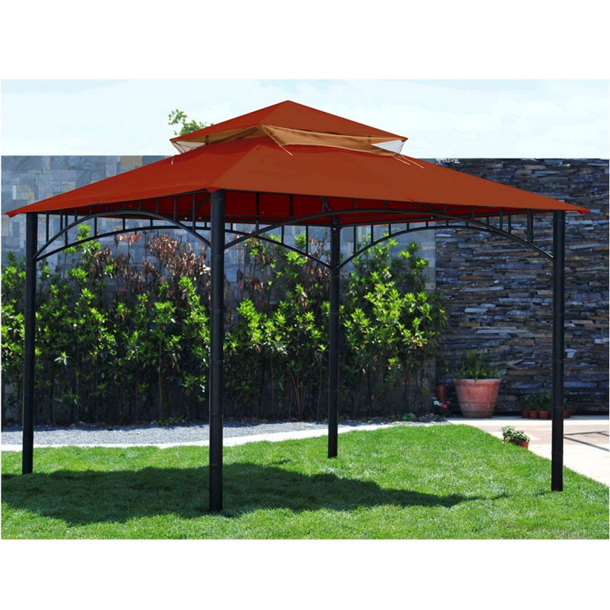Sunjoy 110109156 Original Replacement Canopy For Madaga Havana Gazebo (10X10 Ft) L-Gz136Pst-2/7/9 Sold At Target, Red