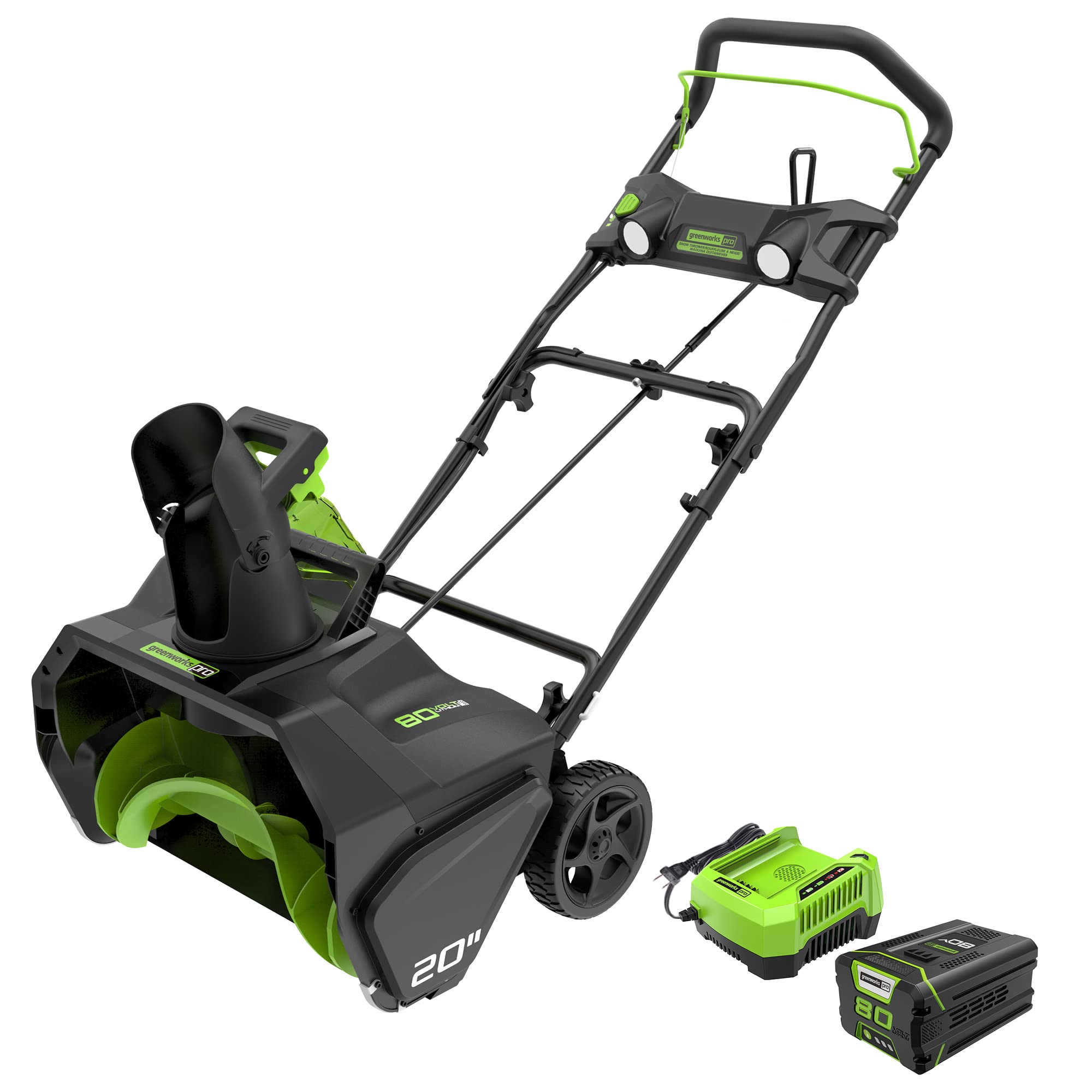 Greenworks 80V (75+ Compatible Tools) 20    Brushless Cordless Snow Blower, 2.0Ah Battery And Charger Included