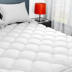 Sunflower Twin Xl Mattress Pad, Hypoallergenic Cotton Mattress Cover College Dorm, 18-22' Extra Deep Pocket Quilted Protector, Breathable&Noiseless