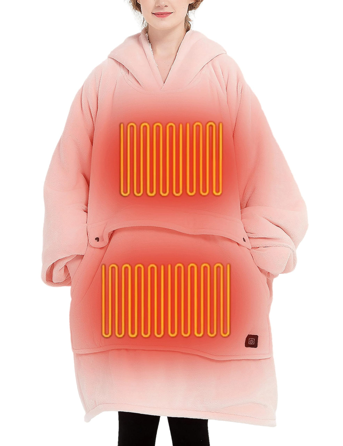Kfubuo Heated Electric Wearable Blanket Throw Battery Operated Portable Usb Cordless Outdoor Hoodie Sweatshirt Snuggie (Heated B
