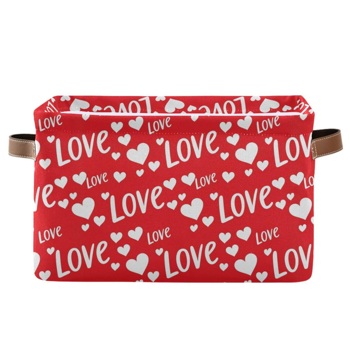 Emelivor Valentines Hearts Love Storage Basket Bins Foldable Decorative Storage Box Laundry Hamper Baskte Storage for Office Bed