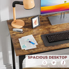 Paylesshere 32/39/47 Inch Computer Desk Study Writing Table, Adjustable Feet, Modern Furniture For Home Office (1, Brown, 39 Inch)