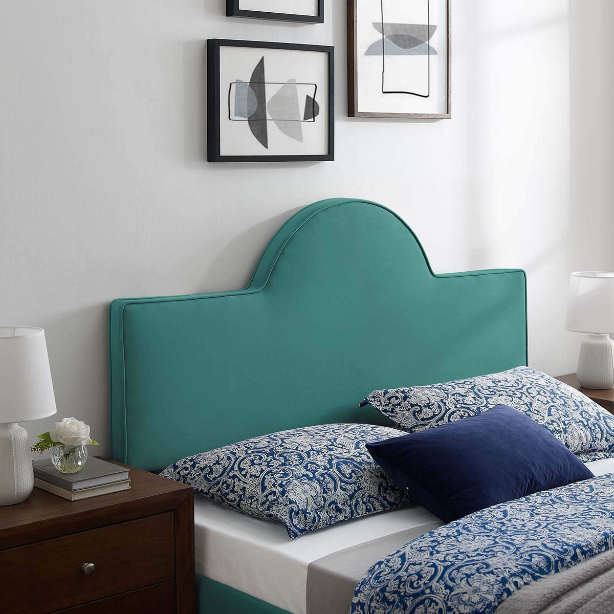 Modway Dawn Performance Velvet Headboard, Twin, Teal