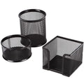 Ufficiusup Pen Holder Desktop Pencil Organizer Metal Mesh Pen Cup Paper Clip Holder Memo Pad Holder Stationary Organizer For Des