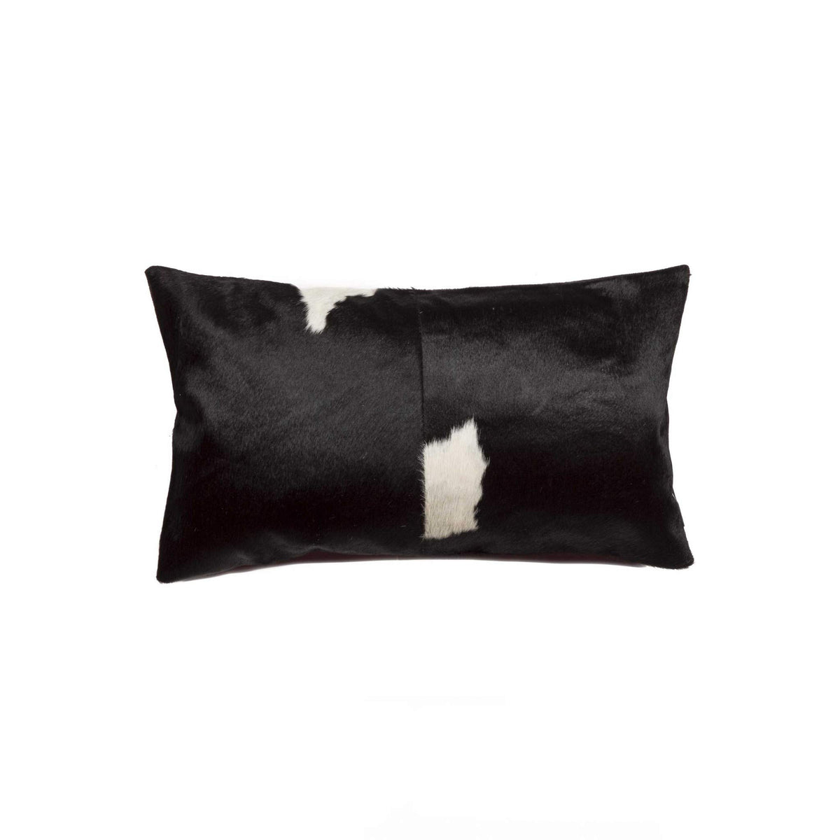 HomeRoots Cowhide, Microsuede, Polyfill 12'' X 20'' X 5'' Modern Black & White Torino Kobe Cowhide Pillow