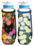 Toykee Water Bottle Sleeve For Cirkul 22 Oz - 2 Pack Bottles Cover Holder Carrier Bag With Side Handle Cute Colors Flower Cat Pr