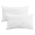 Calitime Pack Of 2 Cozy Throw Pillow Covers Cases For Couch Sofa Home Decoration Solid Dyed Soft Chenille 16 X 26 Inches True Wh