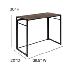 Flash Furniture Walker Rustic Home Office Folding Computer Desk - 40"