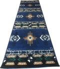 YHSF South West Native American Area Rug C318 (Navy Blue, 2 Feet x 7 Feet)