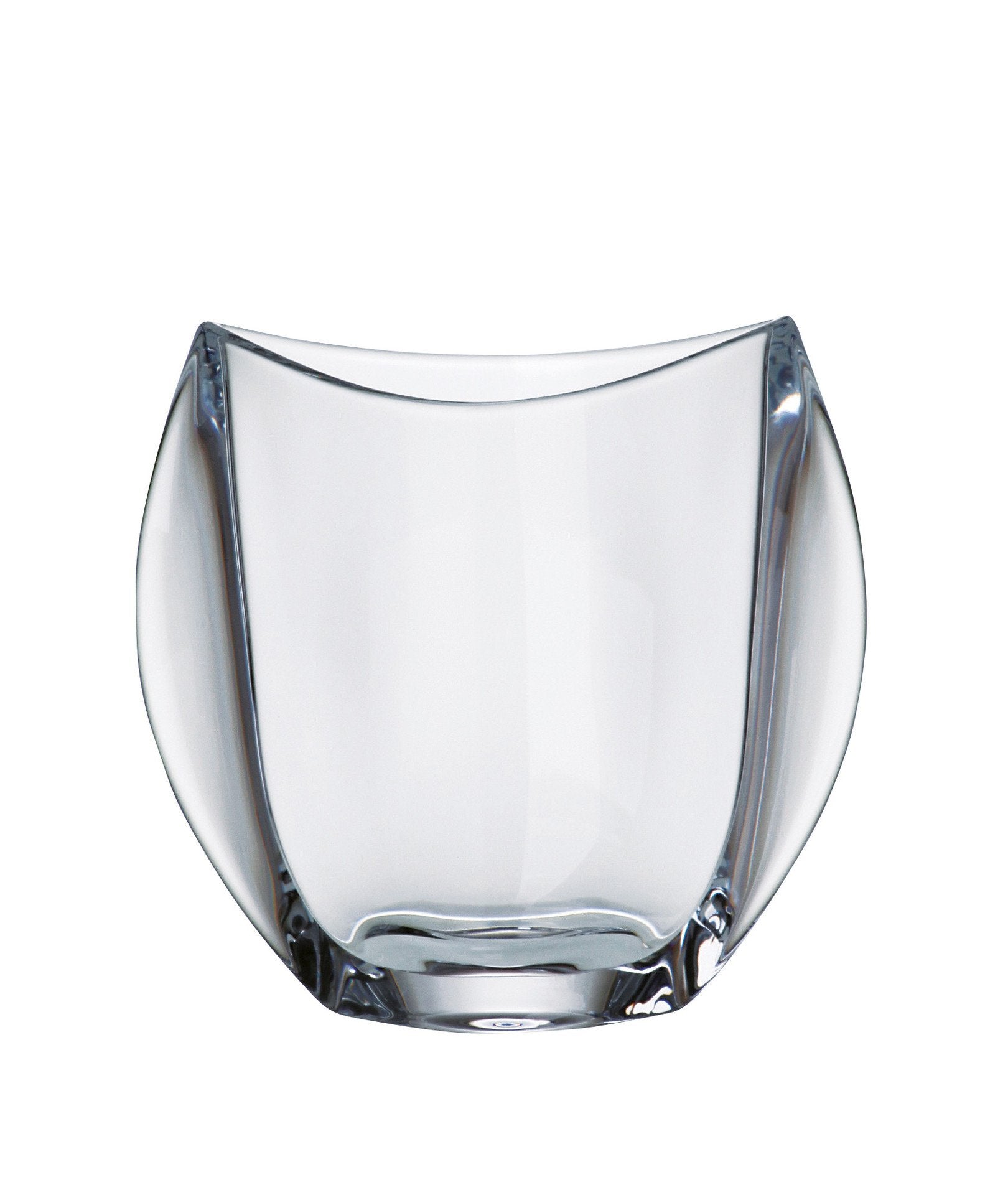 Barski - European Glass - Crystalline - Oval Vase - 7 Height - Made in Europe