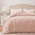 Harborest Full Comforter Set Blusher - Ruffle Comforter For Full Size Bed, Fluffy Full Size Comforter Set For All Seasons, 3 Pie
