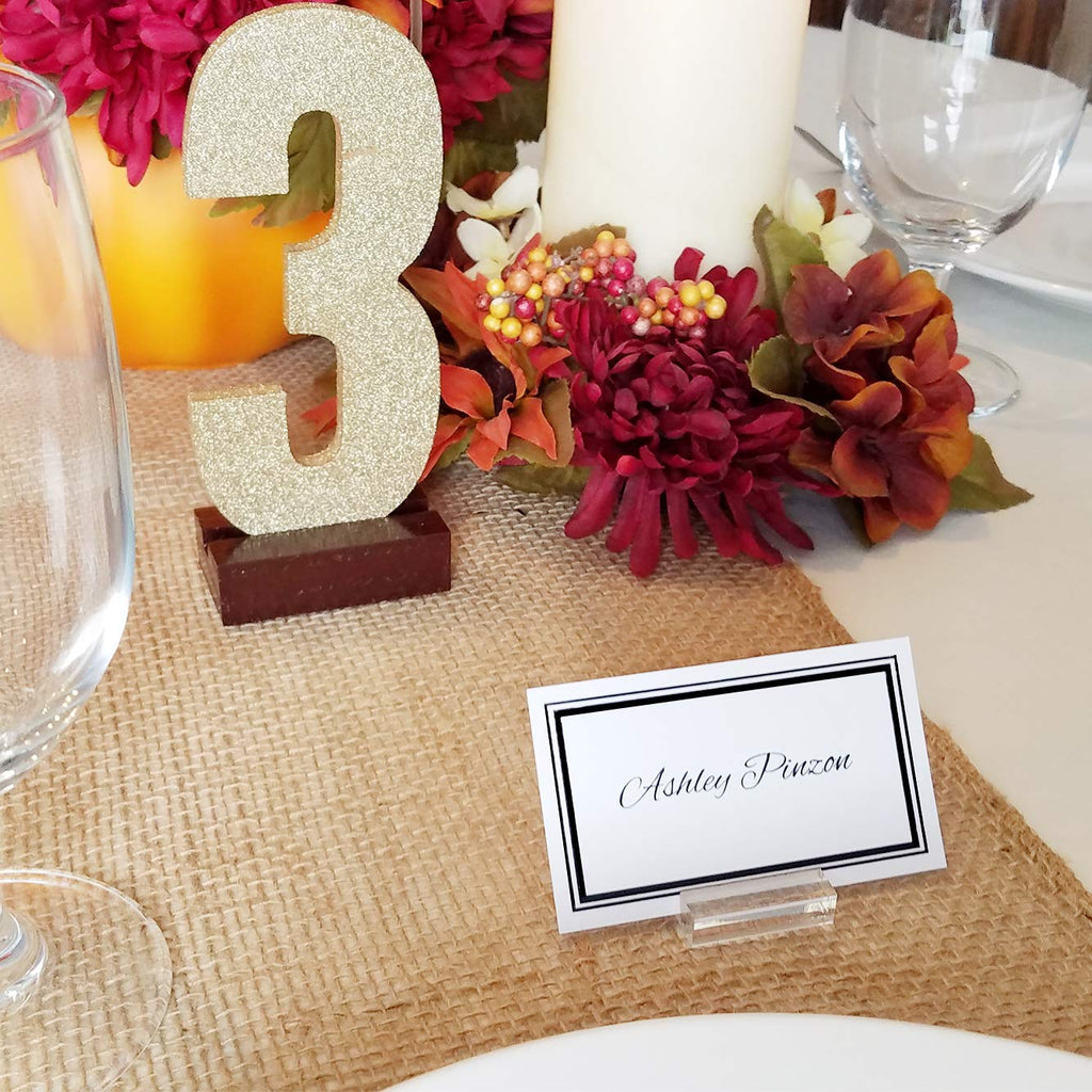 Onfireguy 24Pcs Place Card Holder Display Stands | 1.25'' Acrylic Card Holders For Wedding Place Cards Table Numbers Product Lab