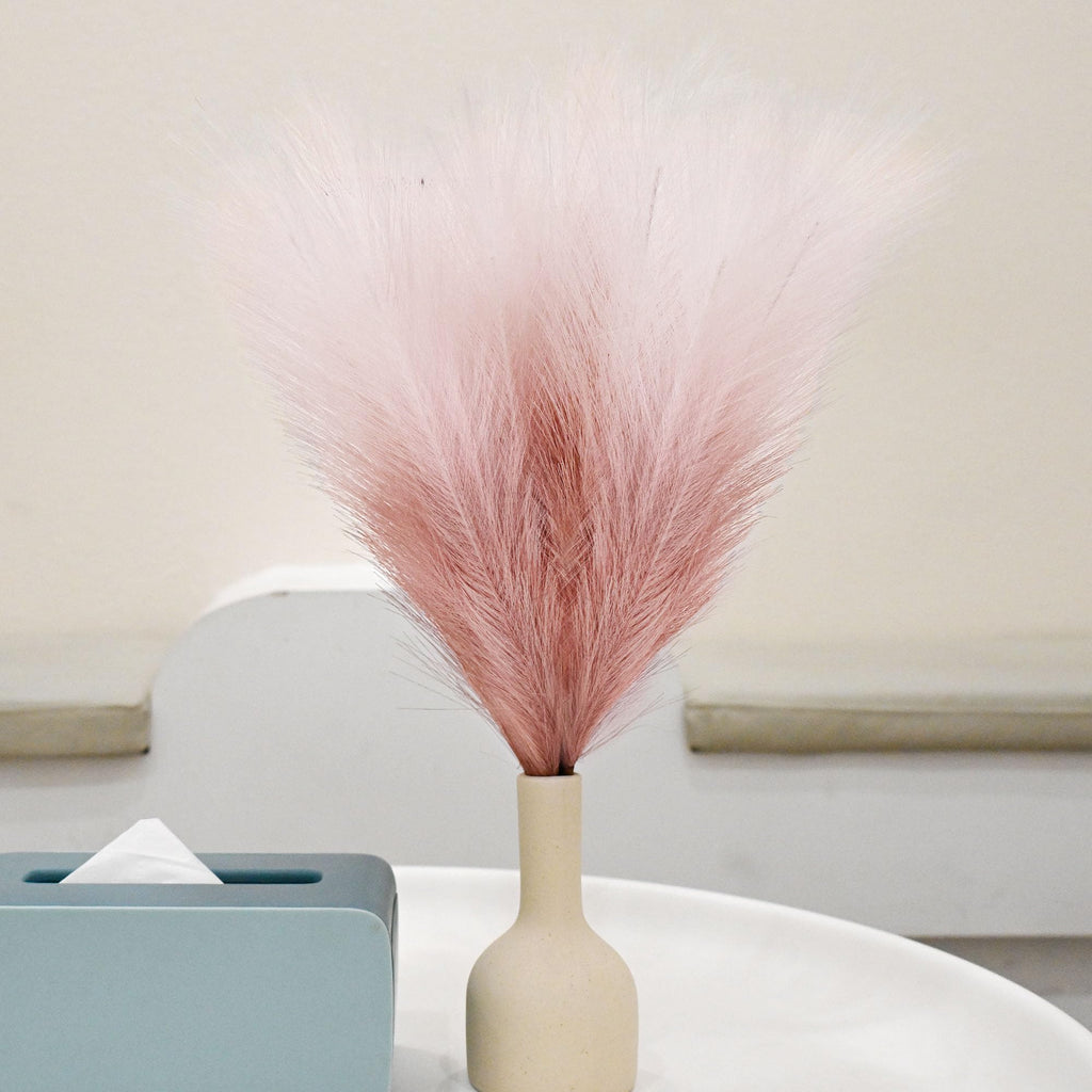 Tender Epoch 6 Pcs Faux Pampas Grass Arrangement - 18''/45Cm Artificial Fluffy Pompous Grass Stems For Boho Chic Home And Weddin
