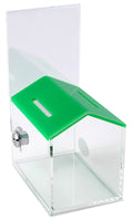 Mcb Animal Dog House Charity Donation Collection Box With Display Sign Holder With Cam-Lock And 2 Keys (Green)