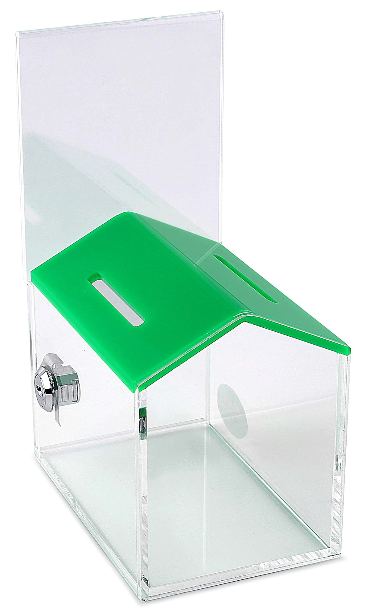 Mcb Animal Dog House Charity Donation Collection Box With Display Sign Holder With Cam-Lock And 2 Keys (Green)