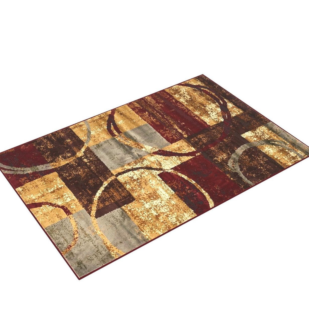 Unique Loom Barista Collection Area Rug - Kouillou (4' 1'' X 6' 1'' Rectangle, Multi/ Brown)