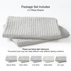 Phf Ultra Soft Waffle Weave Euro Shams Pillow Covers 26' X 26' 2 Pack, No Filling, Breathable Skin-Friendly Euro Throw Pillow Covers For Bed Couch Sofa, Light Grey