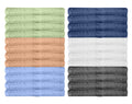 BEST TOWEL - Washcloths 24 Pack Multicolour Wash Cloths for Bathroom, Spa, and Gym Towel, Extra-Absorbent Flannel Face 100% Cott