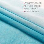 G2000 Sheer Curtains & Drapes 84 Inches Long Turquoise And White Ombre Curtains For Bedroom Living Room Window Curtains Light Fi
