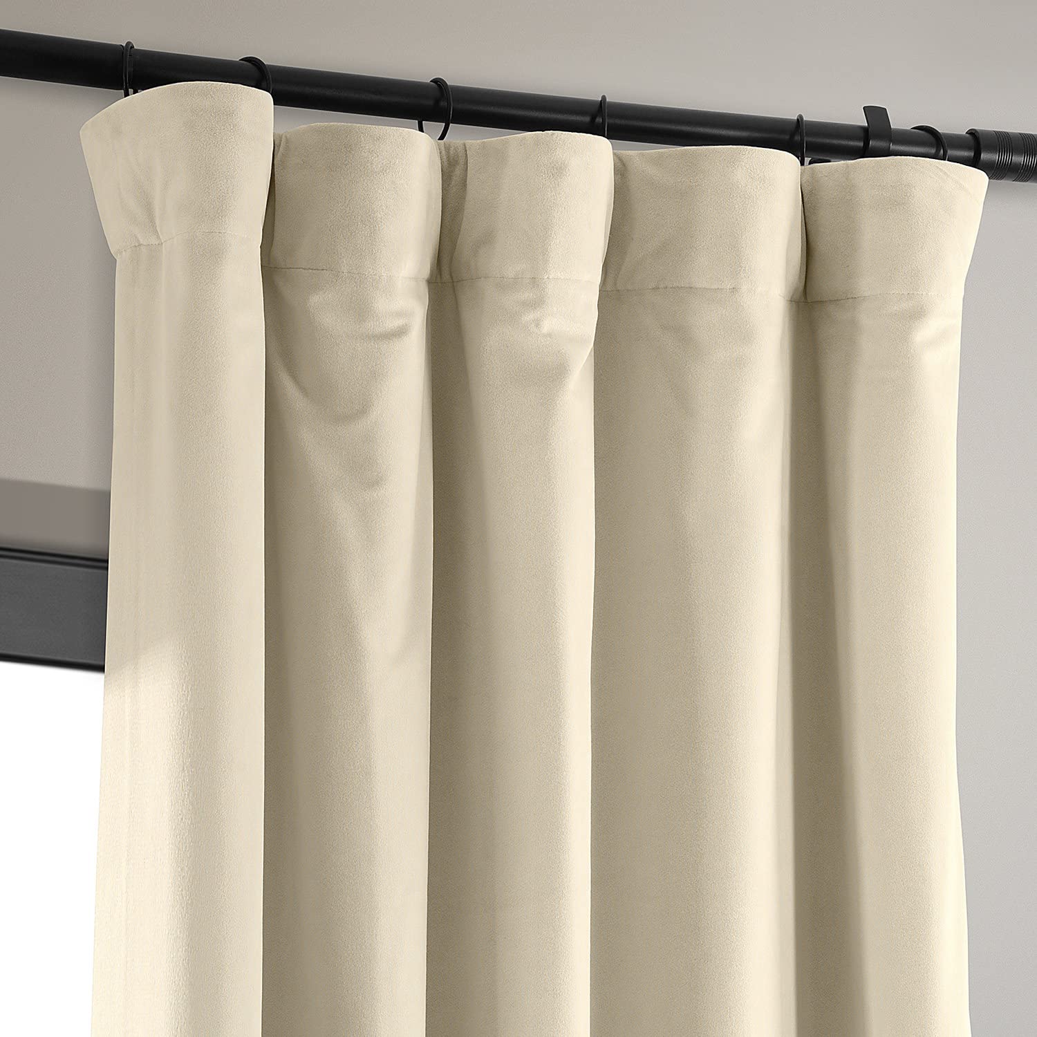 Hpd Half Price Drapes Signature Velvet Thermal Blackout Curtains For Living Room 120 Inch Long (1 Panel) Rod Pocket Insulated Blackout Curtains For Bedroom Window Curtains, 50W X 120L, Alabaster Beige