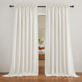 Ryb Home Long Sheer Curtains 108 Inches Linen Textured Semi Sheer Curtains Privacy Light Airy Window Dressing For Living Room Be