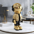 Ez4Ence Figurine Statue Astronaut Sculpture Spaceman Decor,Sculpture For Home Decor,Arts Gold And Black Shelf Decoration,Cool Me