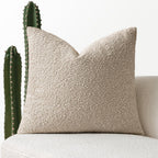 Miulee Pack Of 1 Neutral Throw Pillow Cover 24X24 Inch Decorative Couch Pillow Cover Textured Boucle Accent Solid Pillow Case Soft For Spring Cushion Chair Sofa Bedroom Livingroom Home Decor
