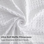 Phf Ultra Soft Waffle Weave Pillowcases Standard Size 20' X 26' 2 Pack, No Insert, Breathable Skin-Friendly Pillow Shams, Decorative Waffle Weave Pillow Case Covers, White