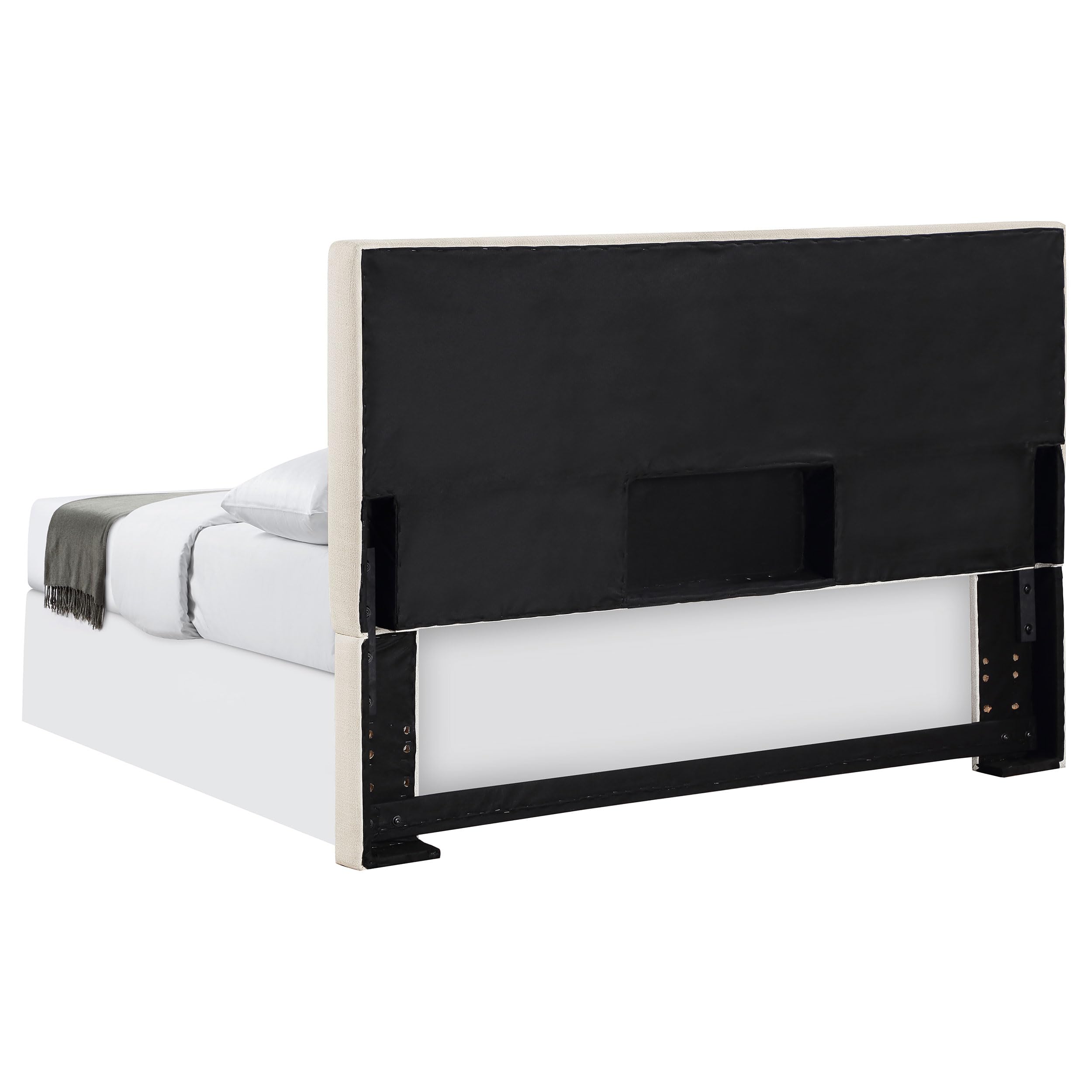 Coaster Home Furnishings Pirro Transitional 46-inch Fabric Upholstered Panel Headboard for Bedroom King Size Sand 315980K