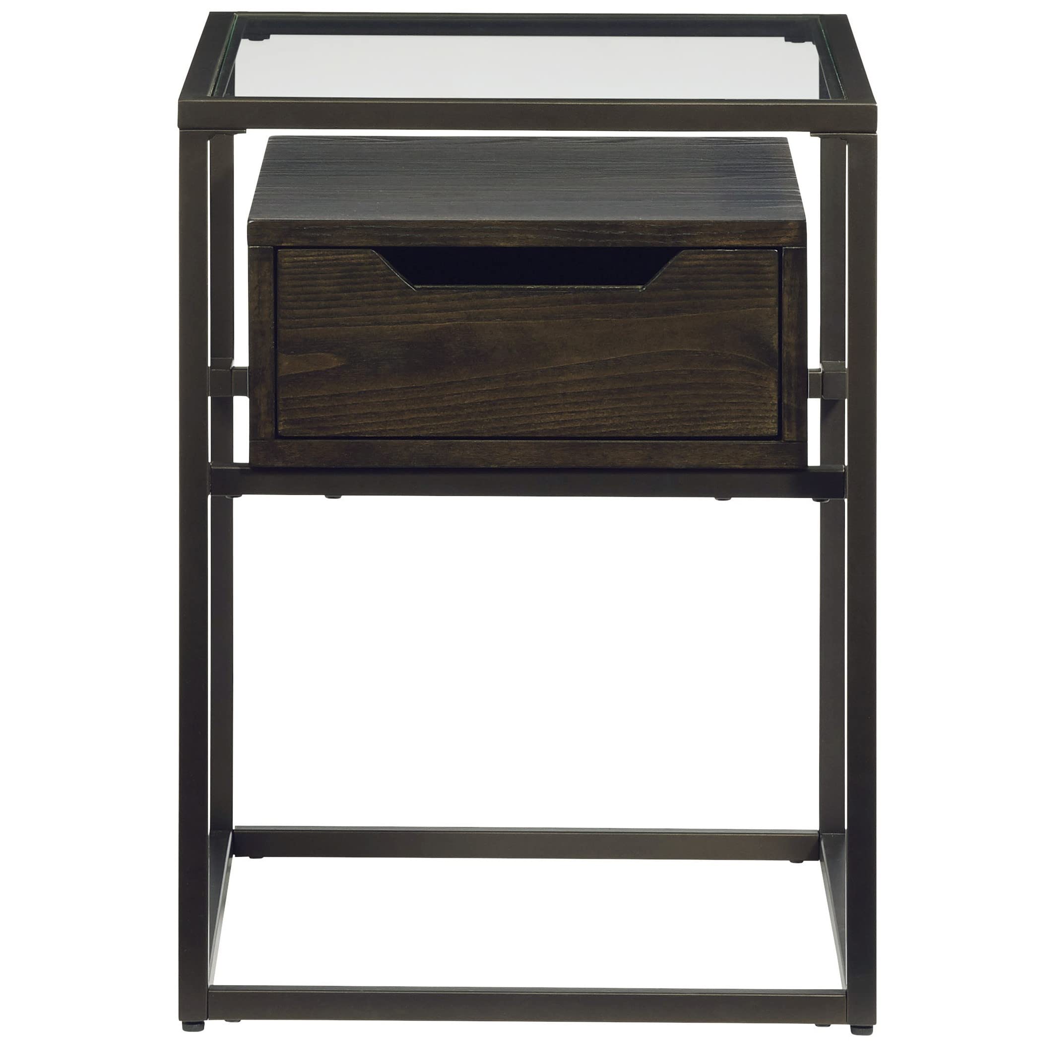 Progressive Furniture Presidio Chairside Table, Contemporary Umber