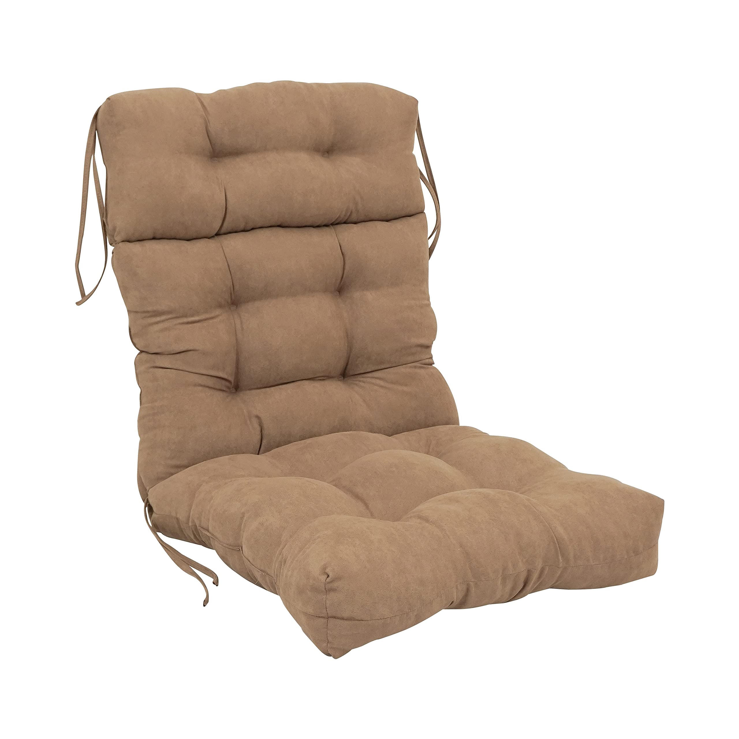 Blazing Needles 22 45-inch Microsuede Seat/Back Tufted Chair Cushion, 22 x 45, Java