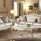 ACME Furniture Chantelle Coffee Table with Marble Top, Pearl
