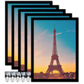 icariery 16x16 Picture Frame Set of 5, Black Square Photo Frames High Transparent Wall Gallery Desktop Horizontal Vertical for C